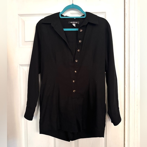 Urban Outfitters Long Sleeve Romper, Black, X-Small - Picture 1 of 4
